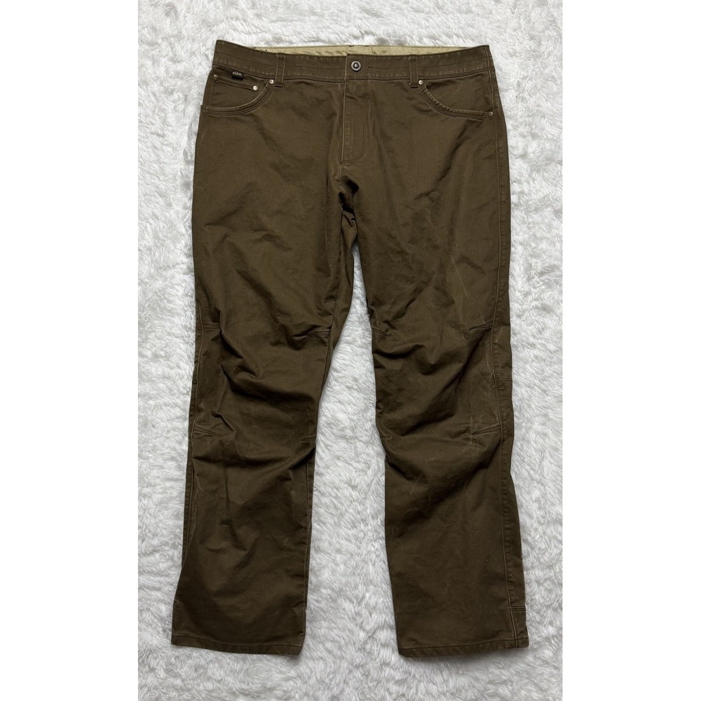 Kuhl Rydr Pants Mens 40x32 Brown Canvas Patina Dye Stretch Hiking‎ Outdoor Work